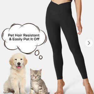 HALARA Black crossover high-waisted leggings, S